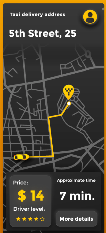 Tripzy route screen showing a map, fixed price and ETA