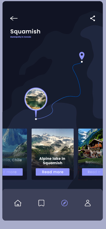 Trailhead Squamish map and discovery screen